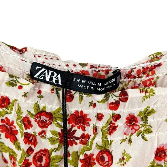 New Zara Patchwork Floral Print Playsuit Romper Size Medium - Picture 15 of 16
